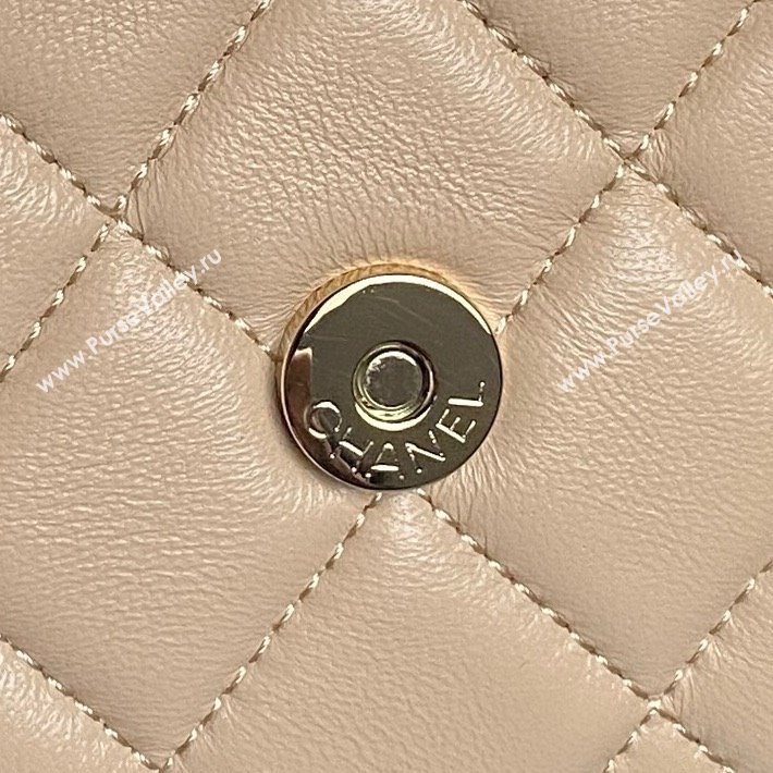 Chanel Lambskin Clutch with Chain AP4593 Beige 2025 (YEZI-25041107)