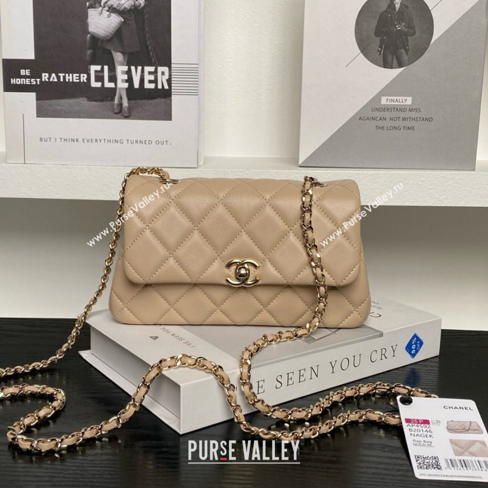 Chanel Lambskin Clutch with Chain AP4592 Beige 2025 (YEZI-25041106)