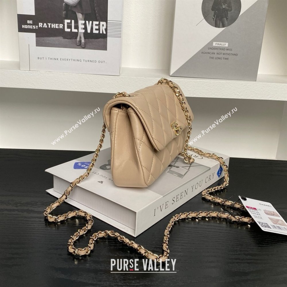 Chanel Lambskin Clutch with Chain AP4592 Beige 2025 (YEZI-25041106)