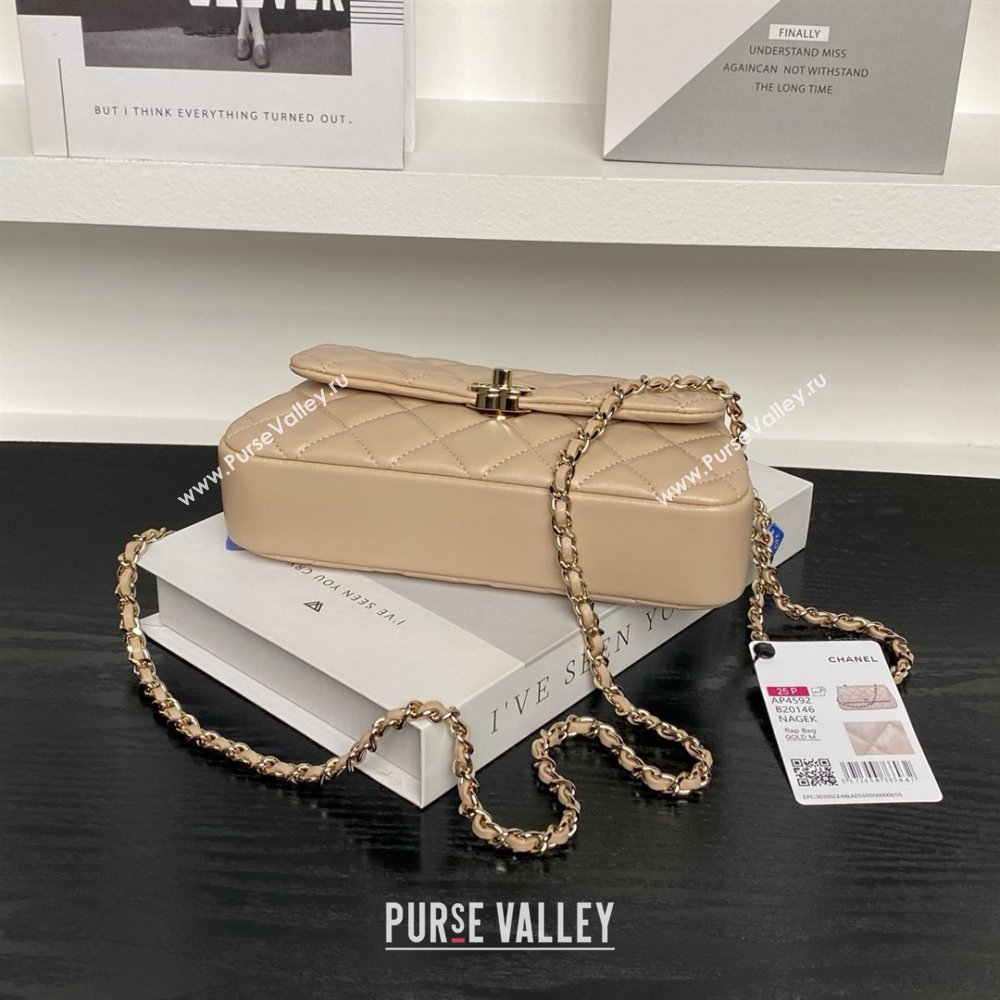 Chanel Lambskin Clutch with Chain AP4592 Beige 2025 (YEZI-25041106)