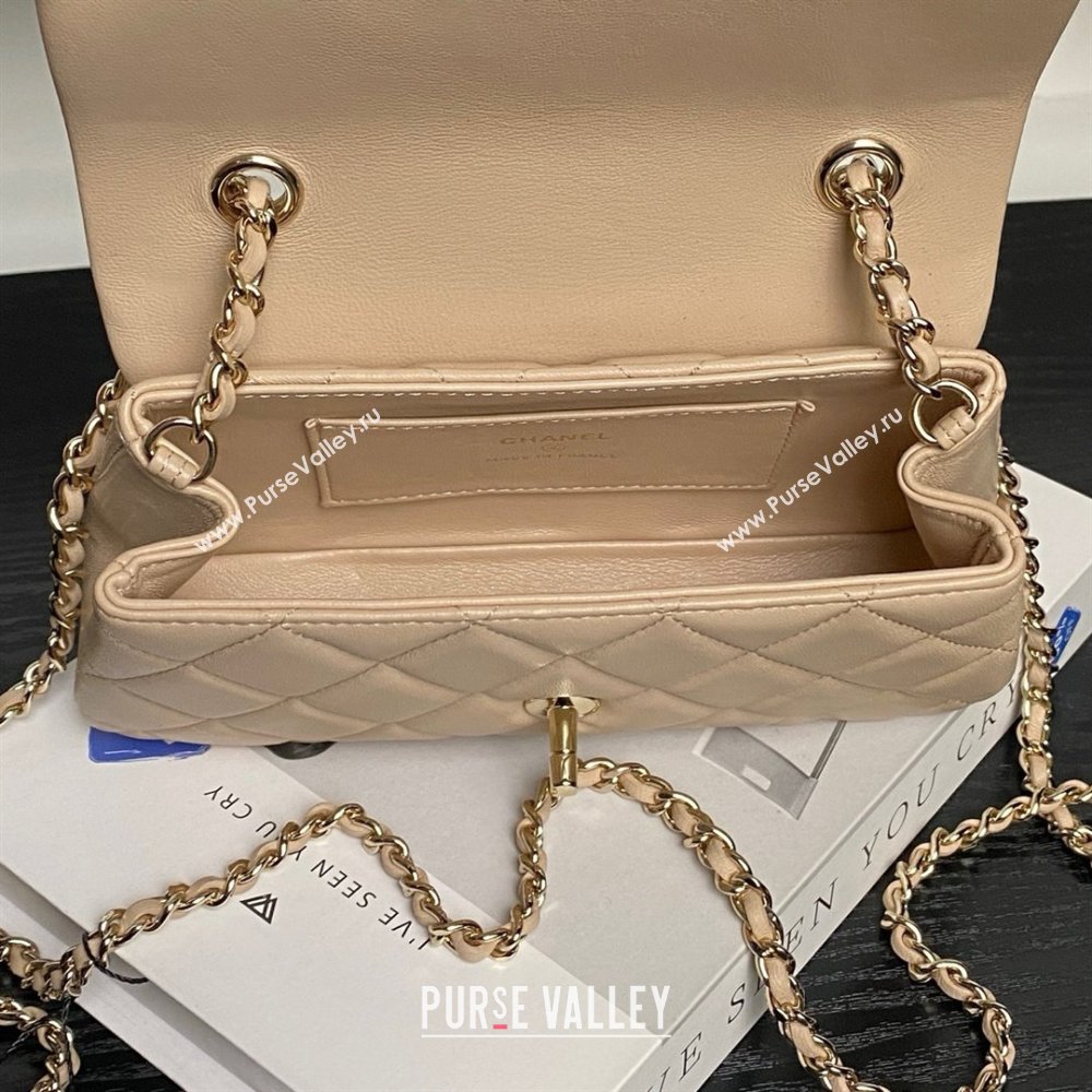 Chanel Lambskin Clutch with Chain AP4592 Beige 2025 (YEZI-25041106)