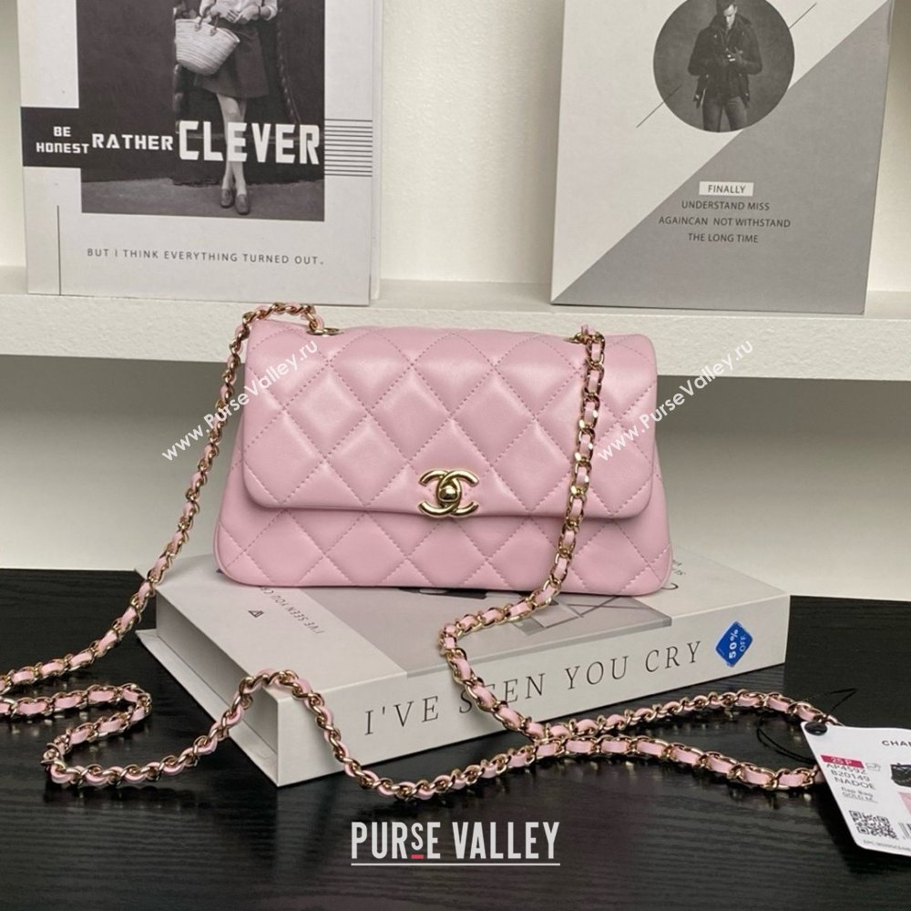 Chanel Lambskin Clutch with Chain AP4592 Pink 2025 (YEZI-25041108)