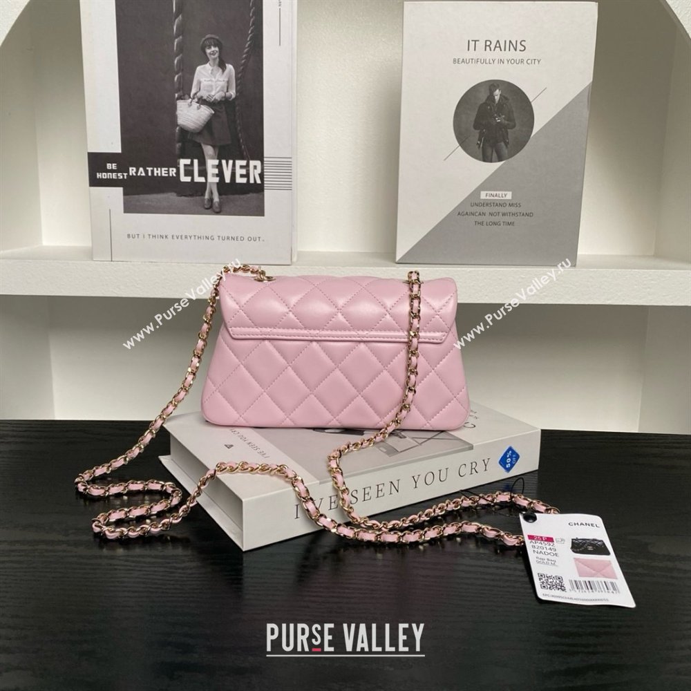 Chanel Lambskin Clutch with Chain AP4592 Pink 2025 (YEZI-25041108)