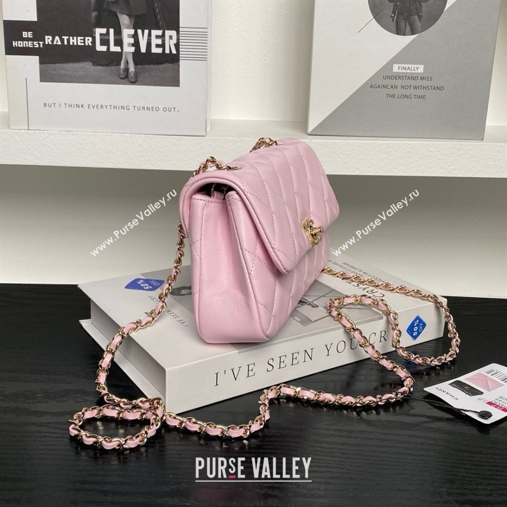 Chanel Lambskin Clutch with Chain AP4592 Pink 2025 (YEZI-25041108)