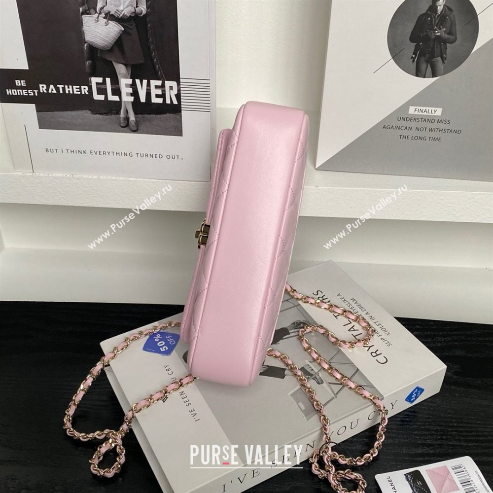 Chanel Lambskin Clutch with Chain AP4592 Pink 2025 (YEZI-25041108)