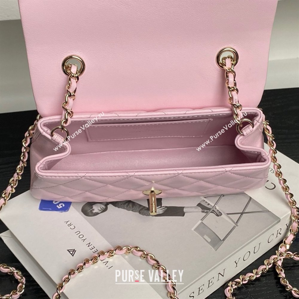 Chanel Lambskin Clutch with Chain AP4592 Pink 2025 (YEZI-25041108)