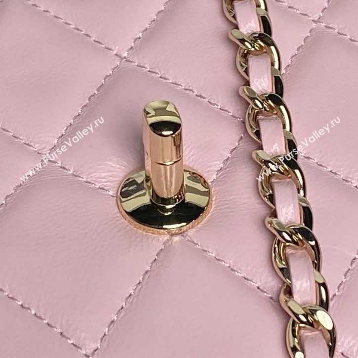 Chanel Lambskin Clutch with Chain AP4592 Pink 2025 (YEZI-25041108)