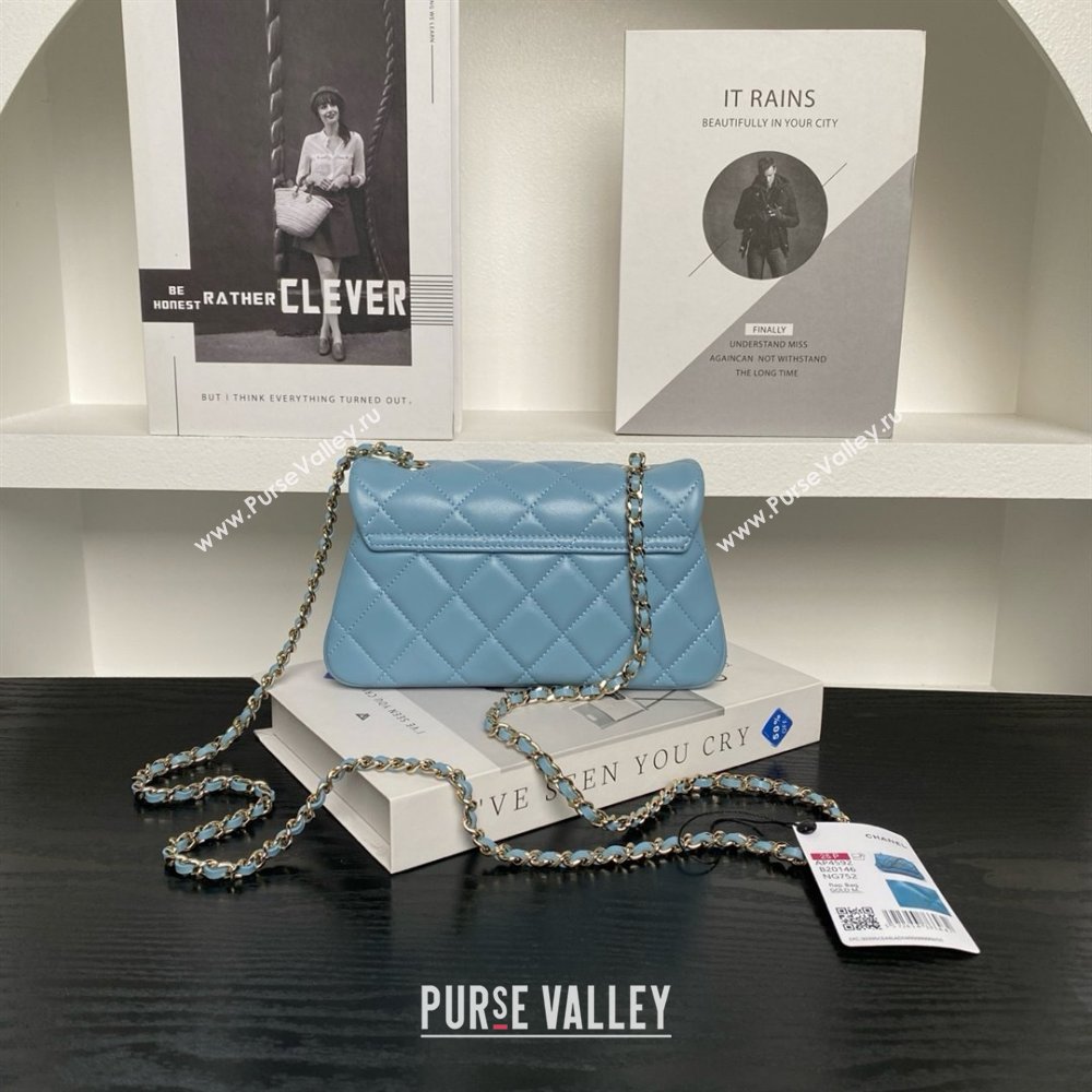 Chanel Lambskin Clutch with Chain AP4592 Blue 2025 (YEZI-25041109)