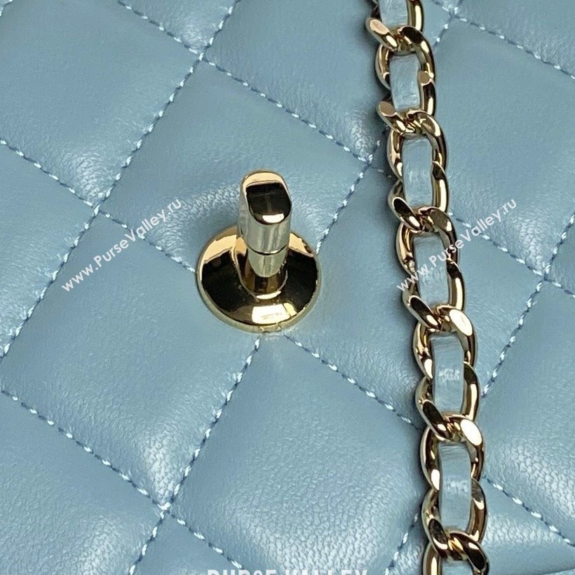 Chanel Lambskin Clutch with Chain AP4592 Blue 2025 (YEZI-25041109)