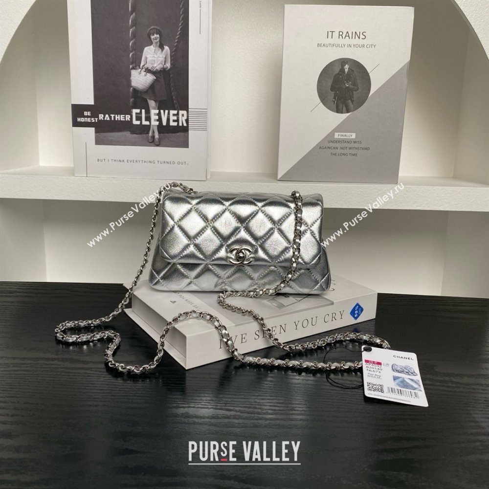 Chanel Lambskin Clutch with Chain AP4592 Silver 2025 (YEZI-25041110)