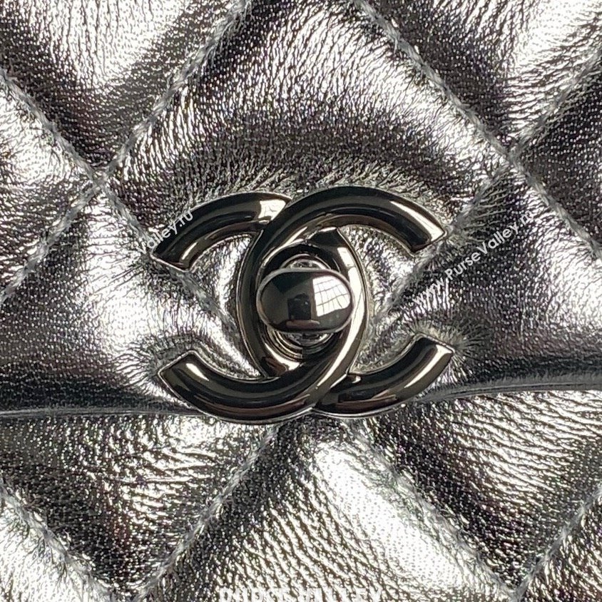 Chanel Lambskin Clutch with Chain AP4592 Silver 2025 (YEZI-25041110)