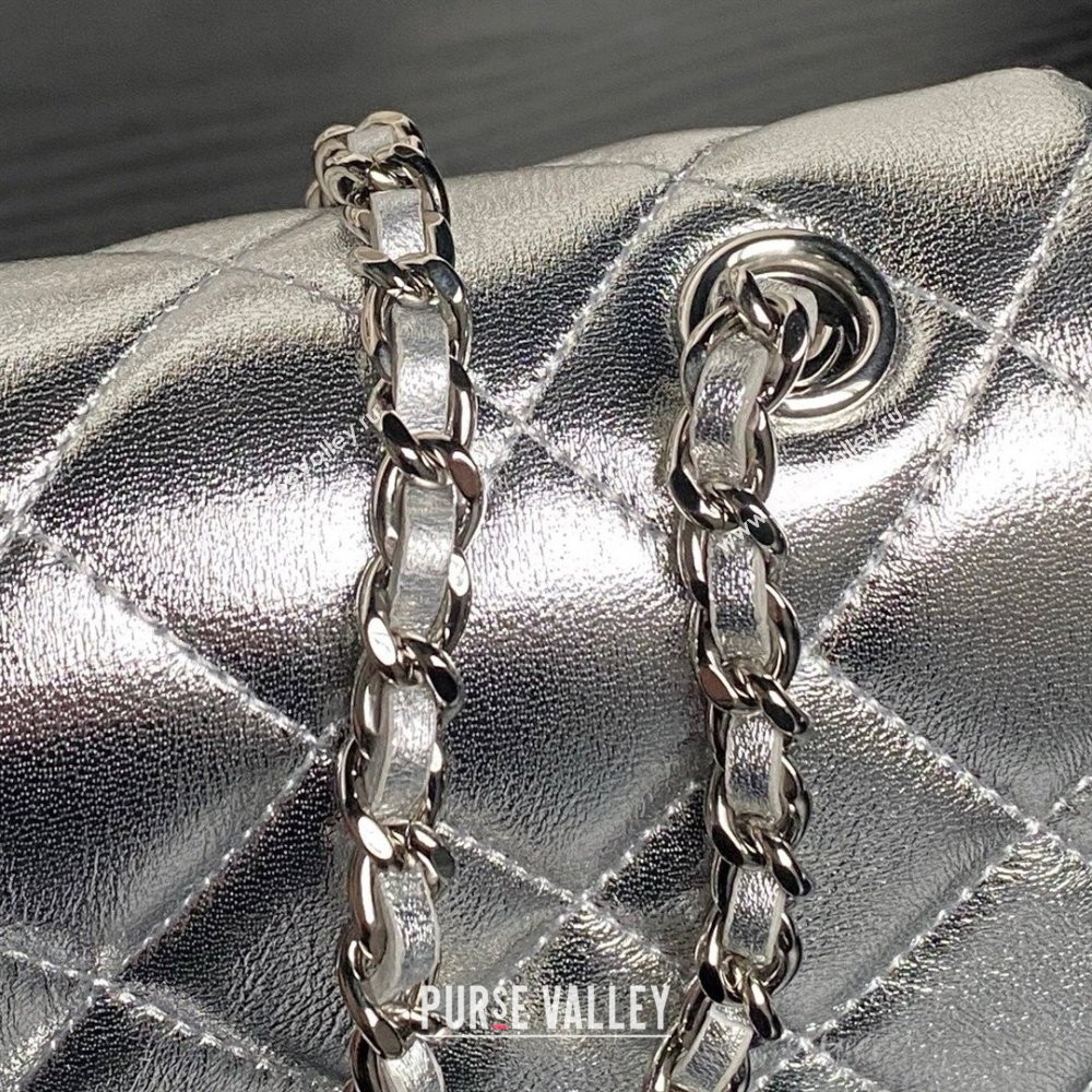 Chanel Lambskin Clutch with Chain AP4592 Silver 2025 (YEZI-25041110)