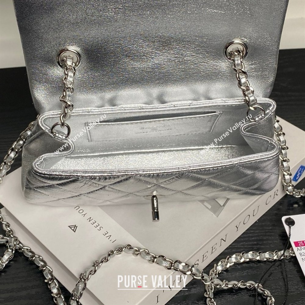 Chanel Lambskin Clutch with Chain AP4592 Silver 2025 (YEZI-25041110)