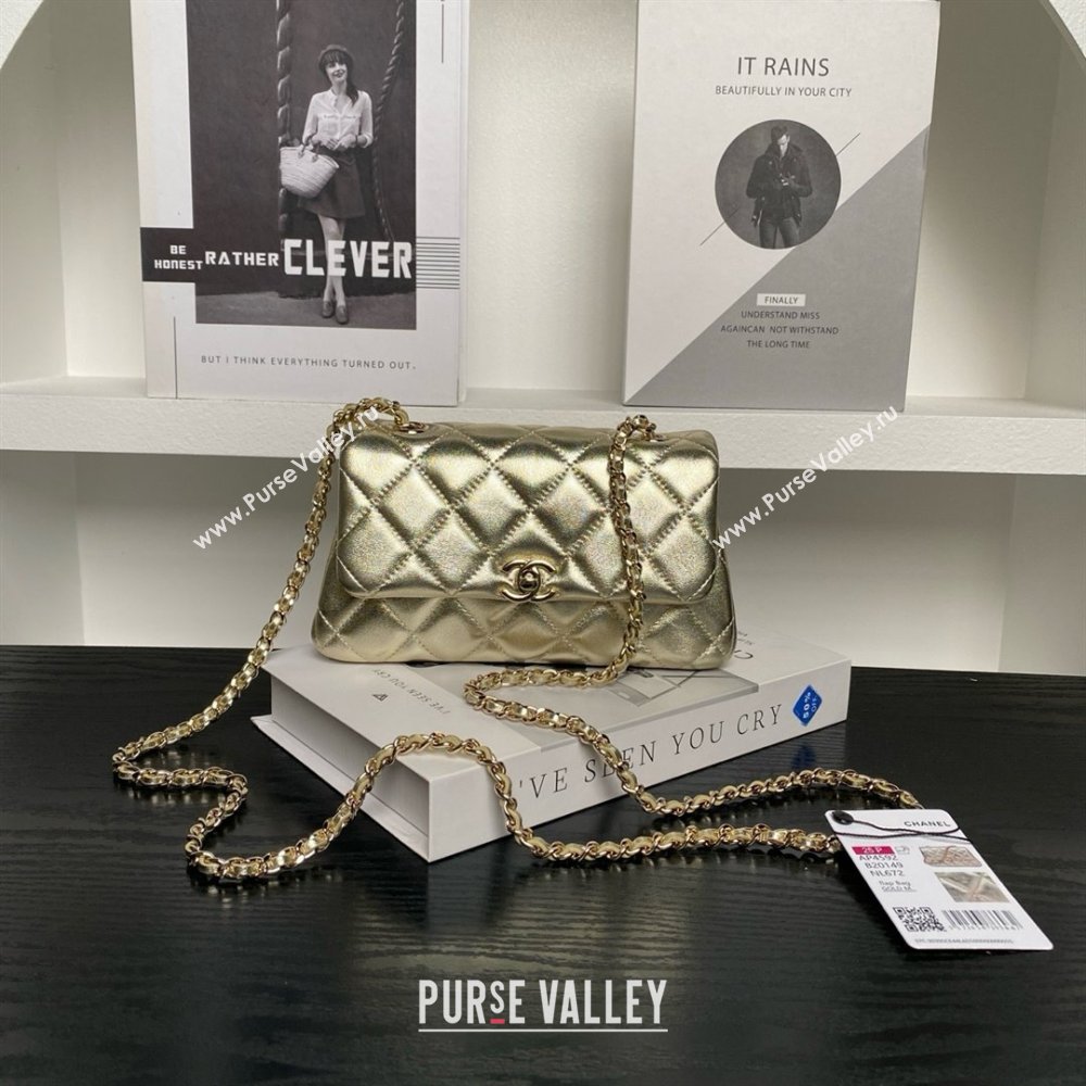 Chanel Lambskin Clutch with Chain AP4592 Gold 2025 (YEZI-25041111)