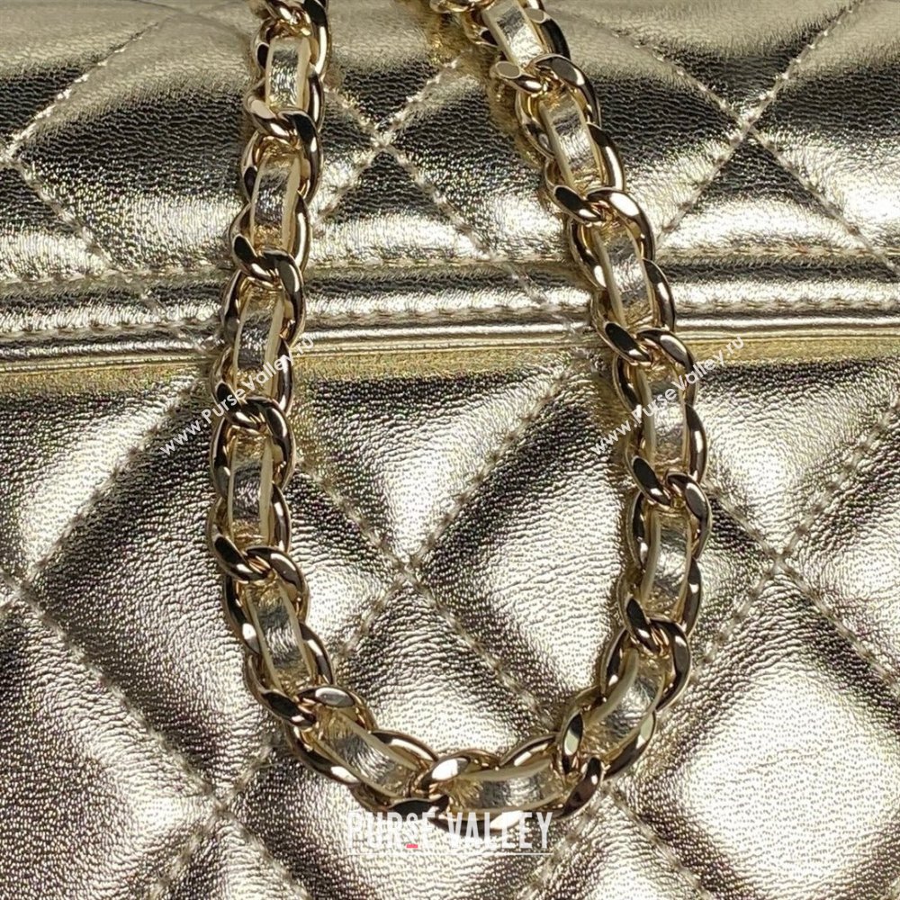 Chanel Lambskin Clutch with Chain AP4592 Gold 2025 (YEZI-25041111)