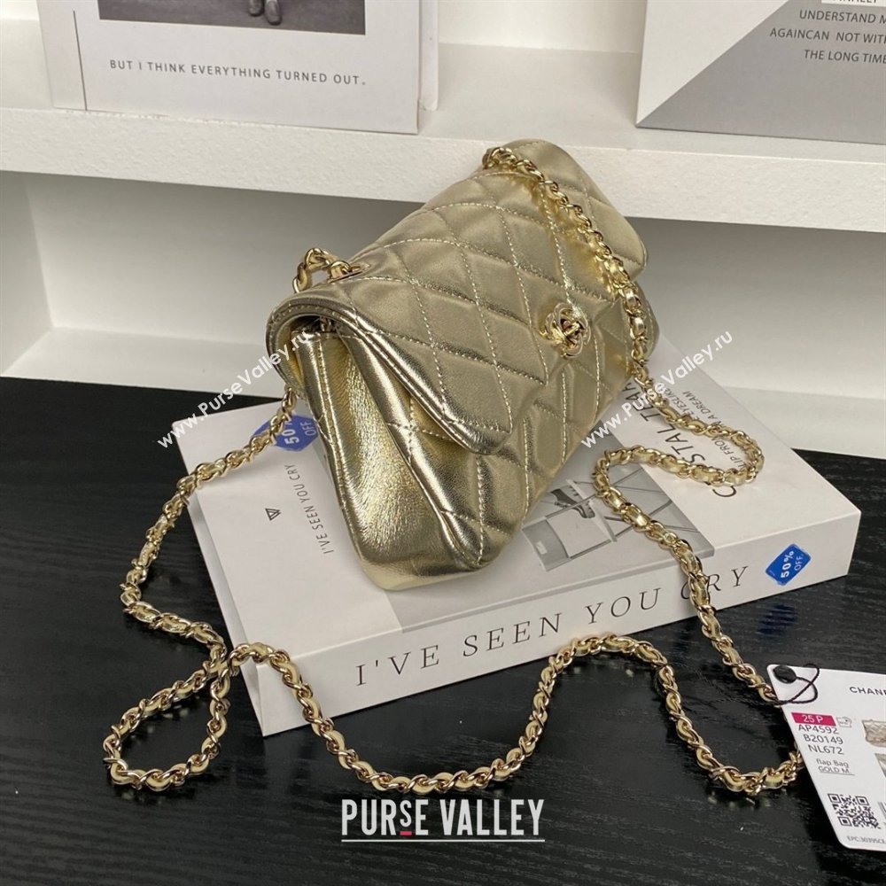 Chanel Lambskin Clutch with Chain AP4592 Gold 2025 (YEZI-25041111)