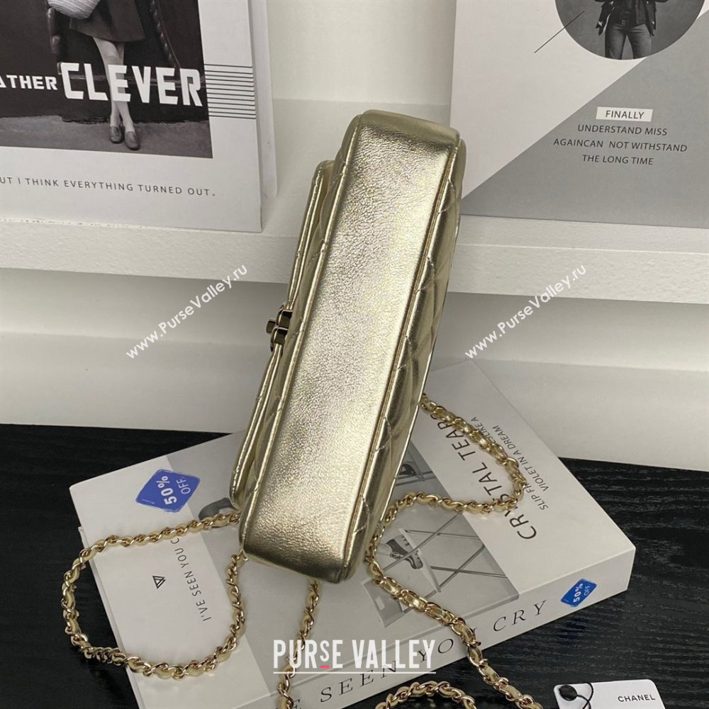 Chanel Lambskin Clutch with Chain AP4592 Gold 2025 (YEZI-25041111)