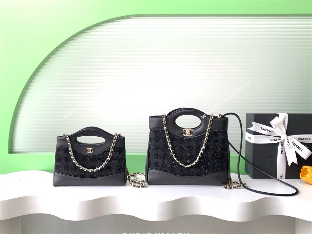 Chanel Sequins East-West Mini 31 Shopping Bag AS3656 Black 2025 (YEZI-25050718)