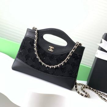 Chanel Sequins East-West Mini 31 Shopping Bag AS3656 Black 2025 (YEZI-25050718)