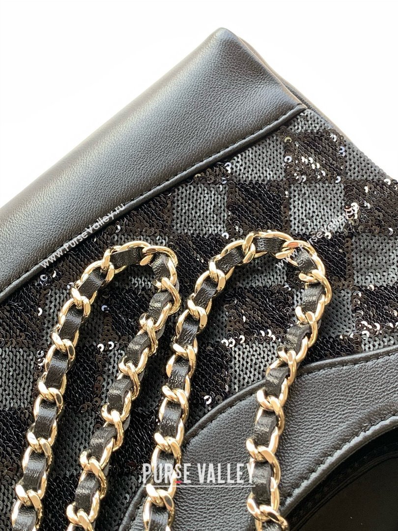 Chanel Sequins East-West Mini 31 Shopping Bag AS3656 Black 2025 (YEZI-25050718)