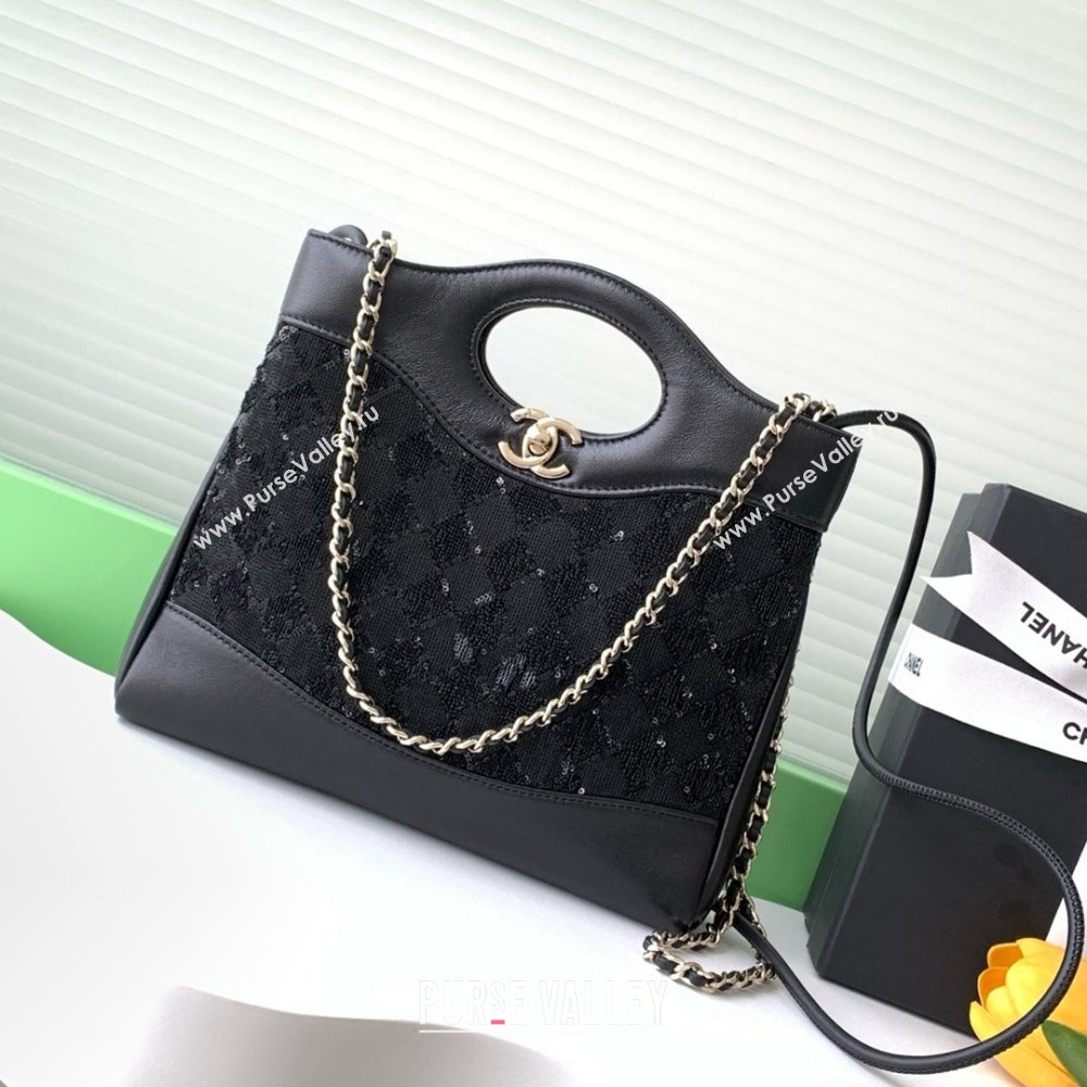 Chanel Sequins Mini 31 Shopping Bag AS4133 Black 2025 (Q-25050718)