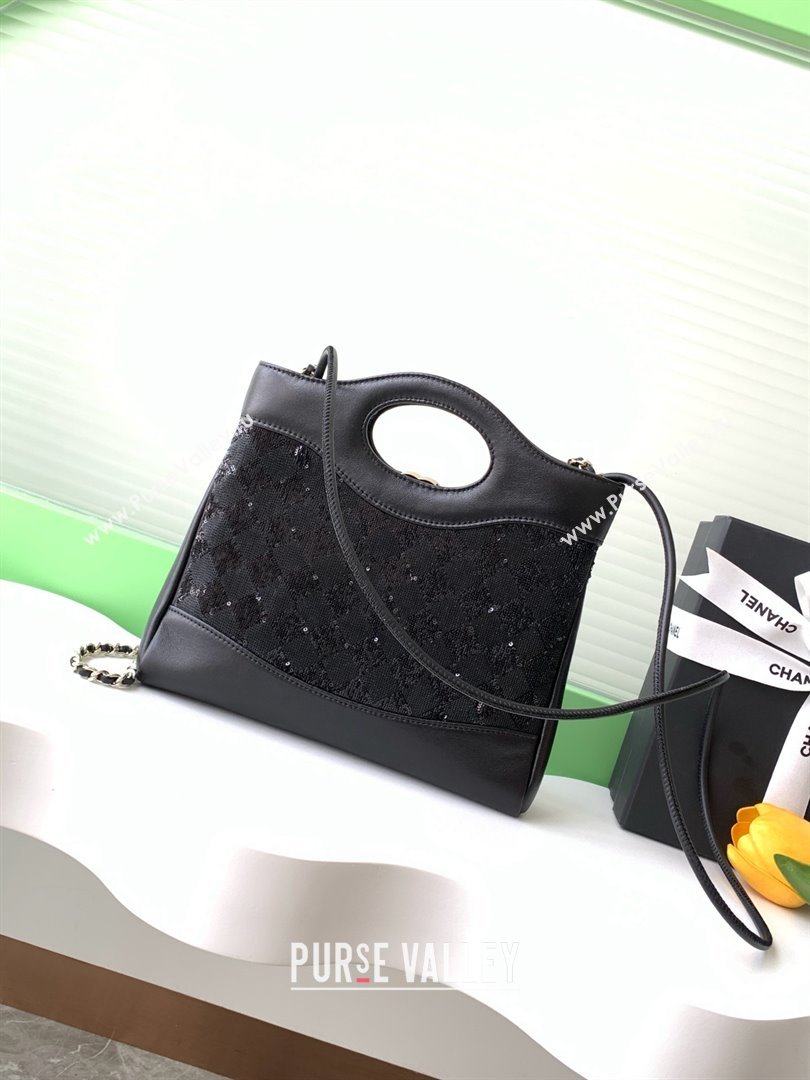 Chanel Sequins Mini 31 Shopping Bag AS4133 Black 2025 (Q-25050718)