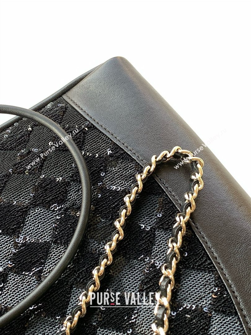 Chanel Sequins Mini 31 Shopping Bag AS4133 Black 2025 (Q-25050718)