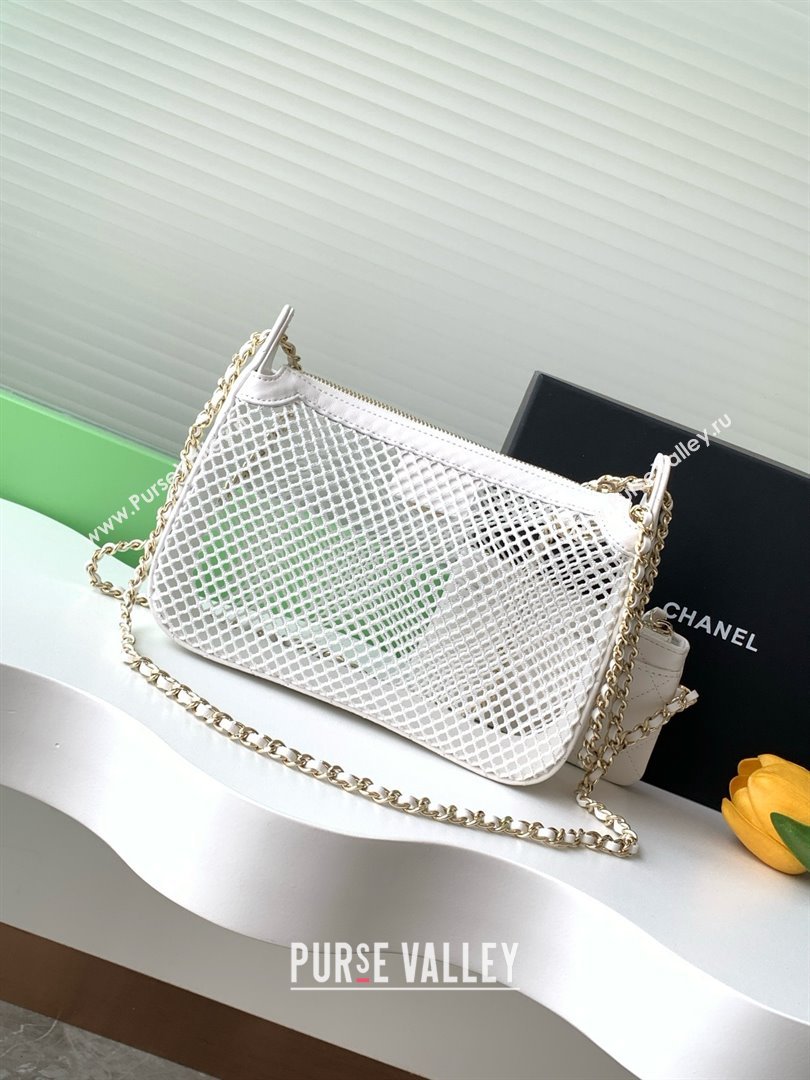 Chanel Mesh Clutch with Chain AP4572 White 2025 (YEZI-25041113)