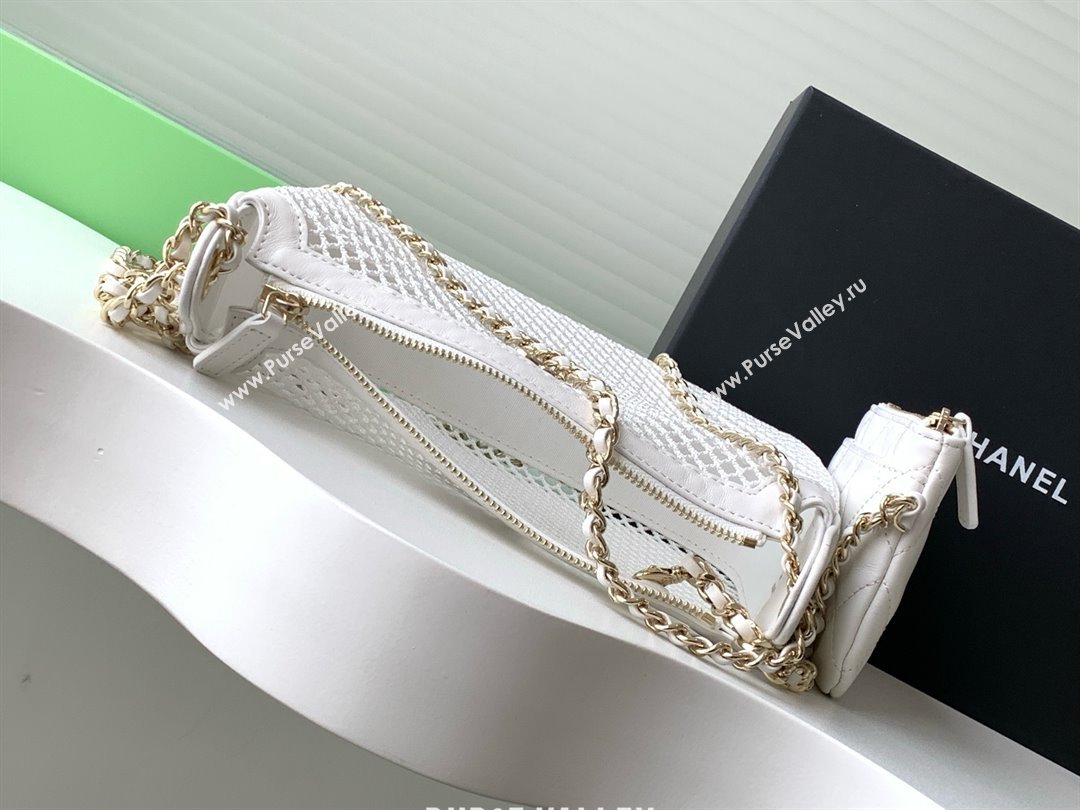 Chanel Mesh Clutch with Chain AP4572 White 2025 (YEZI-25041113)