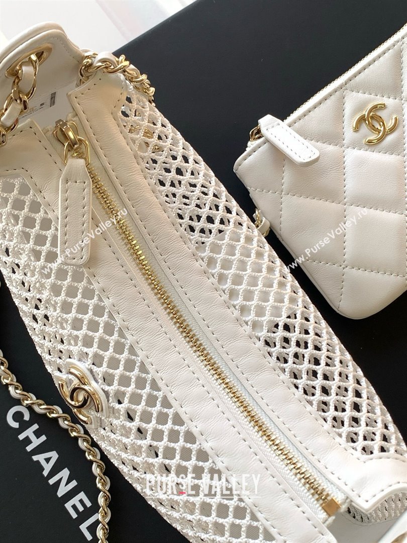 Chanel Mesh Clutch with Chain AP4572 White 2025 (YEZI-25041113)