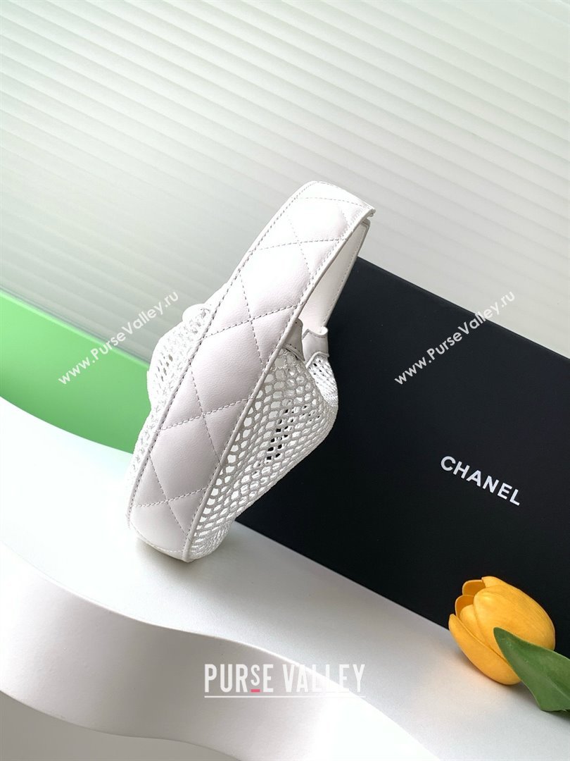 Chanel Mesh Lambskin Pouch AP4575 White 2025 (YEZI-25041114)