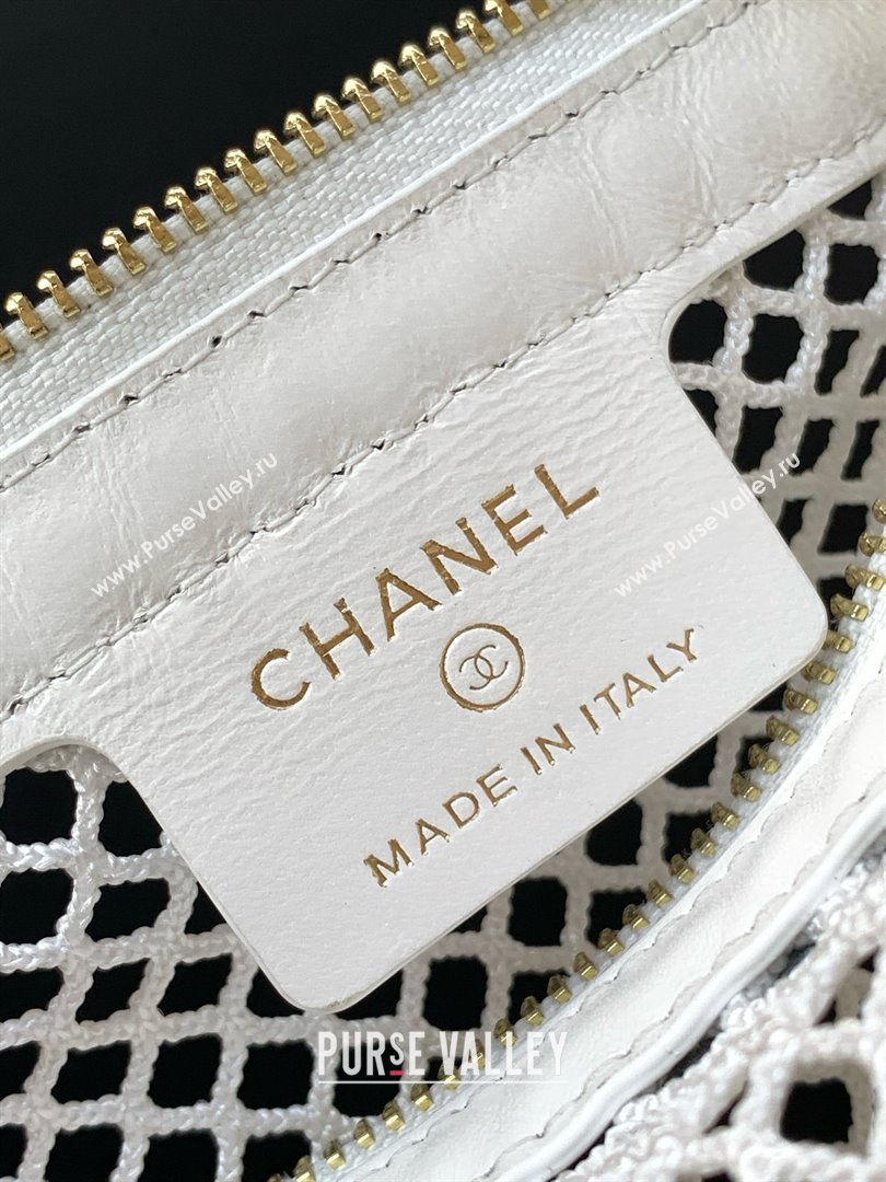 Chanel Mesh Lambskin Pouch AP4575 White 2025 (YEZI-25041114)