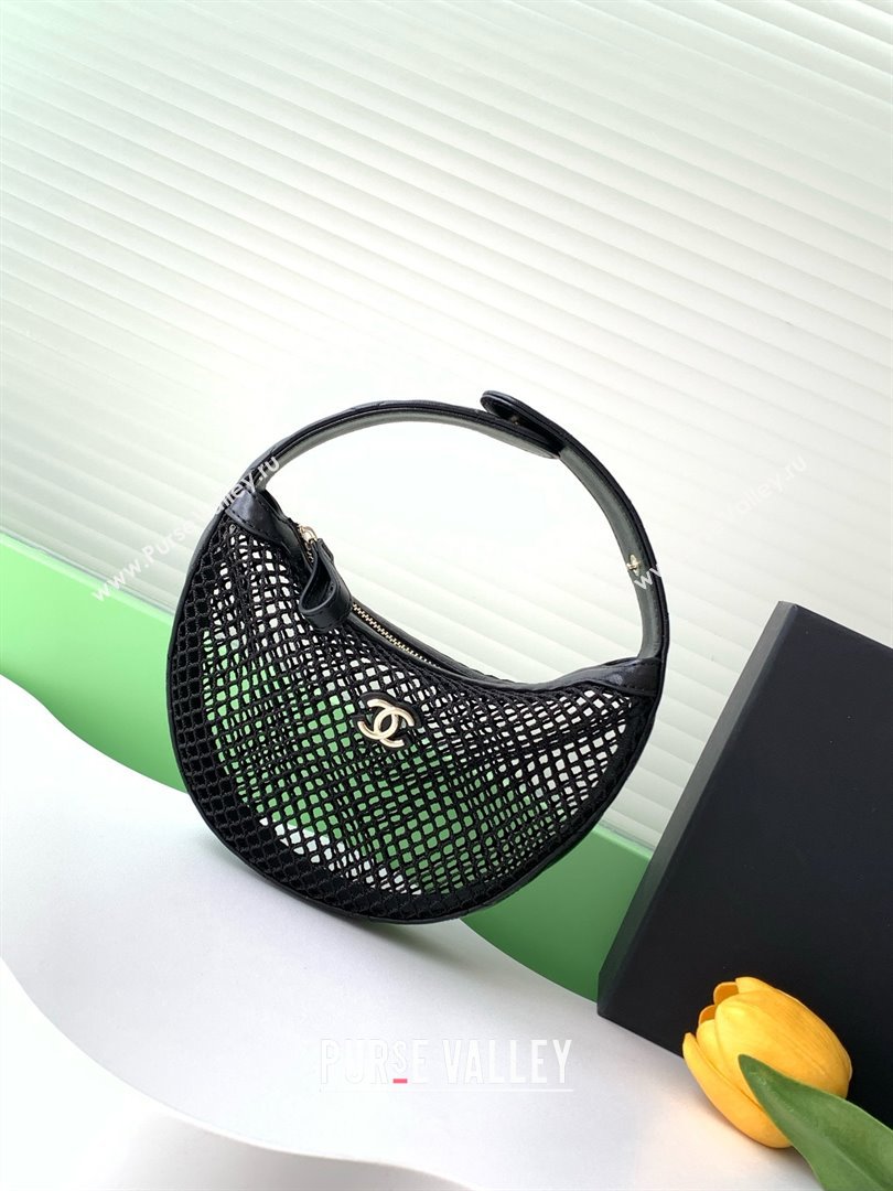 Chanel Mesh Lambskin Pouch AP4575 Black 2025 (YEZI-25041115)