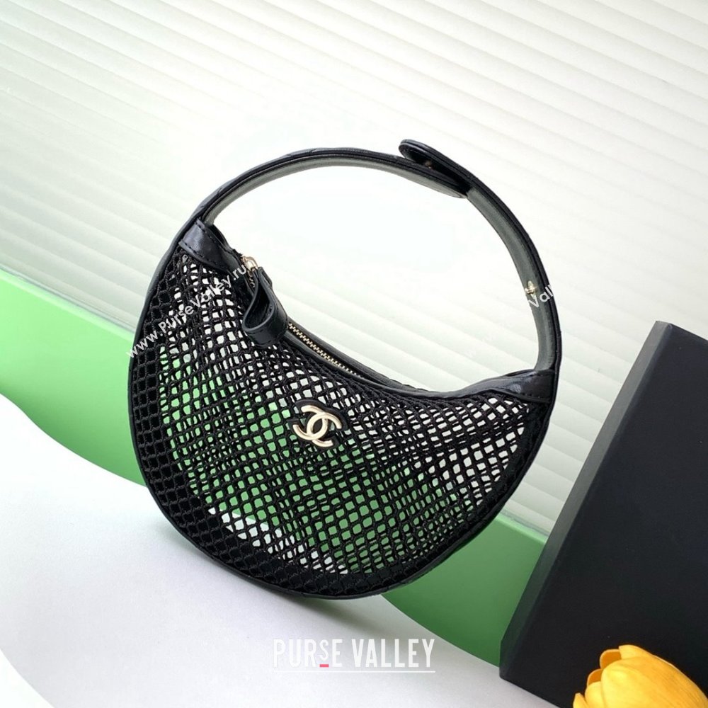 Chanel Mesh Lambskin Pouch AP4575 Black 2025 (YEZI-25041115)