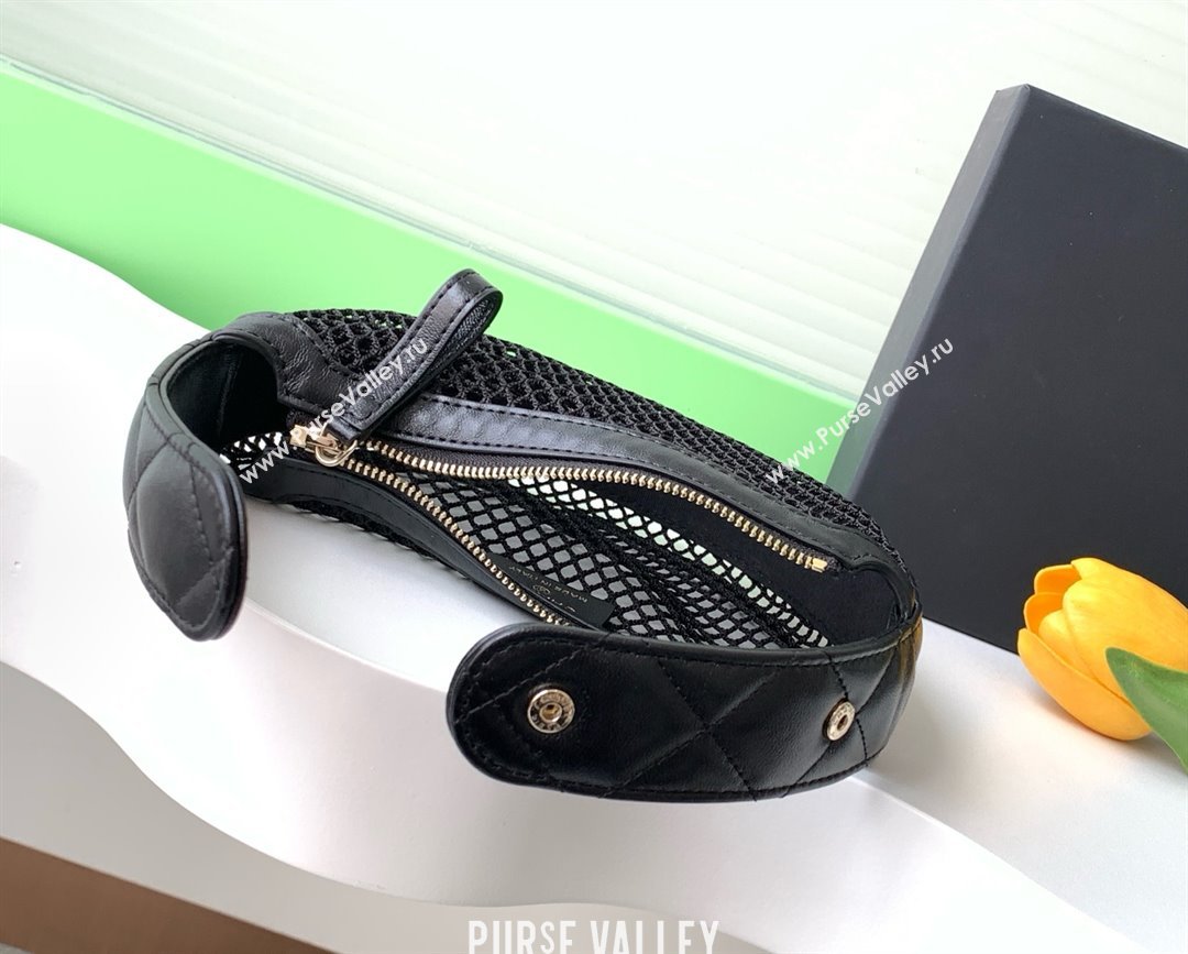 Chanel Mesh Lambskin Pouch AP4575 Black 2025 (YEZI-25041115)