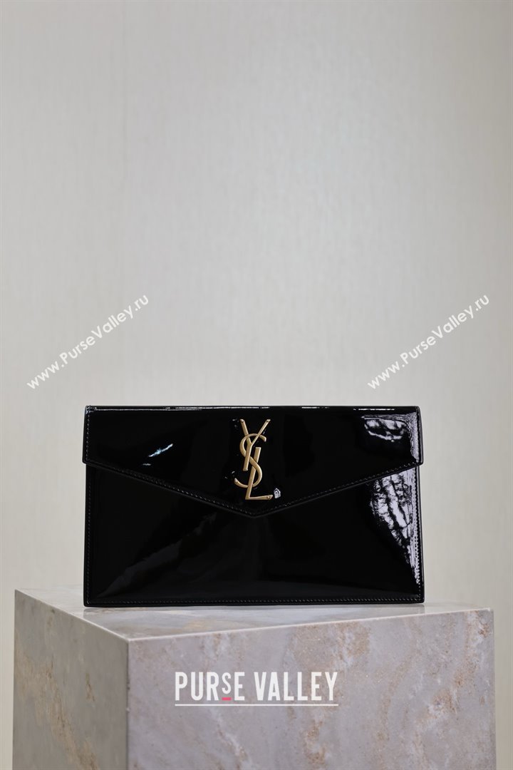 Saint Laurent Uptown Pouch in Patent Leather 565739 Black 2025 (MHUI-25041409)