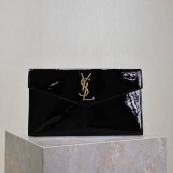 Saint Laurent Uptown Pouch in Patent Leather 565739 Black 2025 (MHUI-25041409)