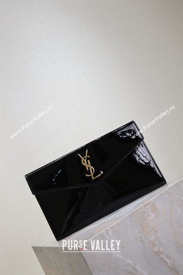 Saint Laurent Uptown Pouch in Patent Leather 565739 Black 2025 (MHUI-25041409)