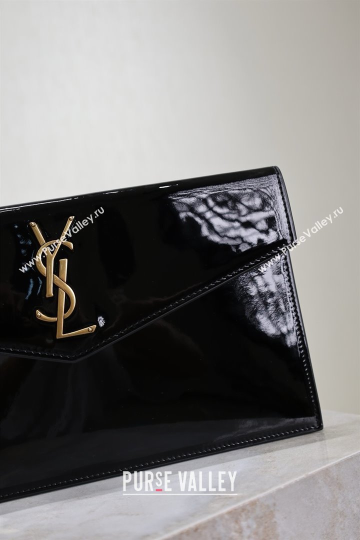 Saint Laurent Uptown Pouch in Patent Leather 565739 Black 2025 (MHUI-25041409)