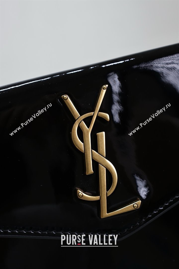 Saint Laurent Uptown Pouch in Patent Leather 565739 Black 2025 (MHUI-25041409)