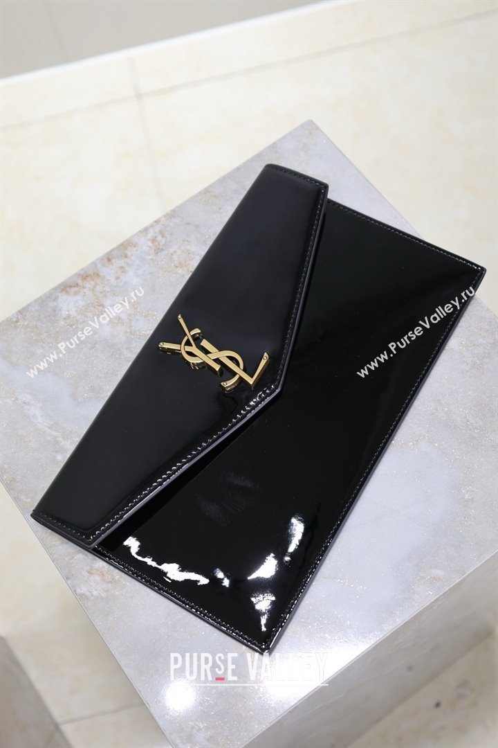 Saint Laurent Uptown Pouch in Patent Leather 565739 Black 2025 (MHUI-25041409)