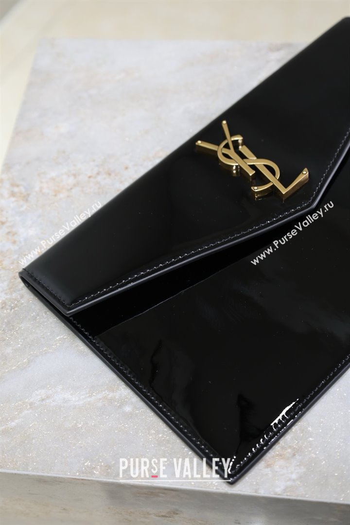 Saint Laurent Uptown Pouch in Patent Leather 565739 Black 2025 (MHUI-25041409)