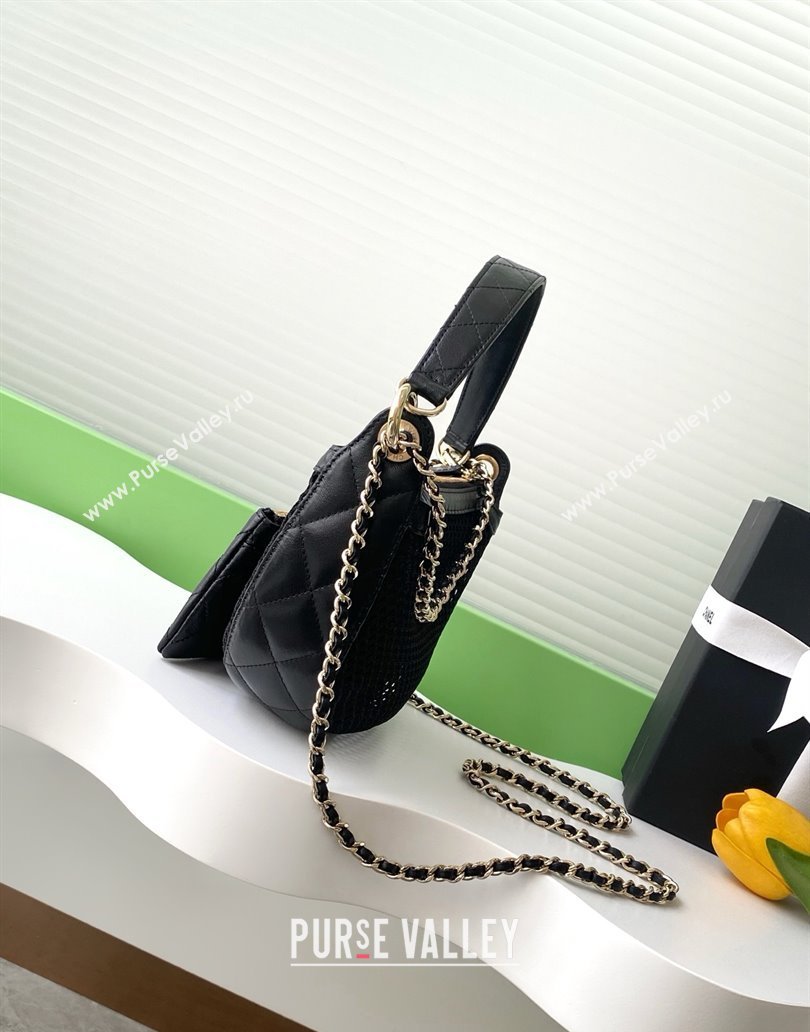 Chanel Mesh Lambskin Clutch with Chain AP4573 Black 2025 (YEZI-25041708)