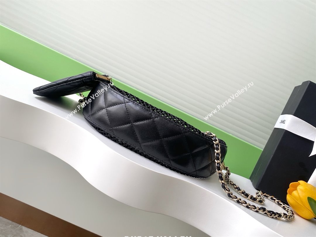 Chanel Mesh Lambskin Clutch with Chain AP4573 Black 2025 (YEZI-25041708)