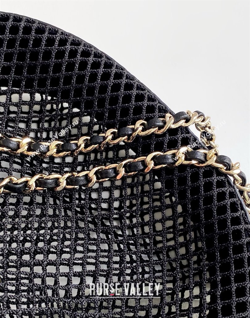 Chanel Mesh Lambskin Clutch with Chain AP4573 Black 2025 (YEZI-25041708)