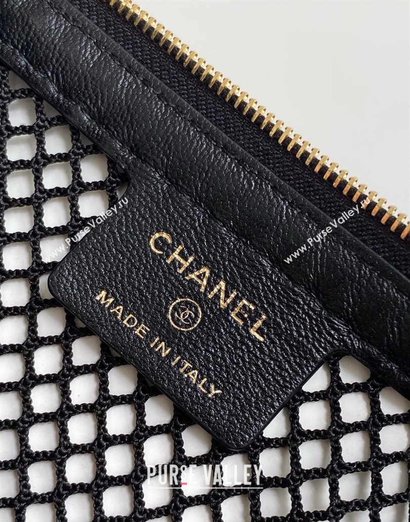 Chanel Mesh Lambskin Clutch with Chain AP4573 Black 2025 (YEZI-25041708)