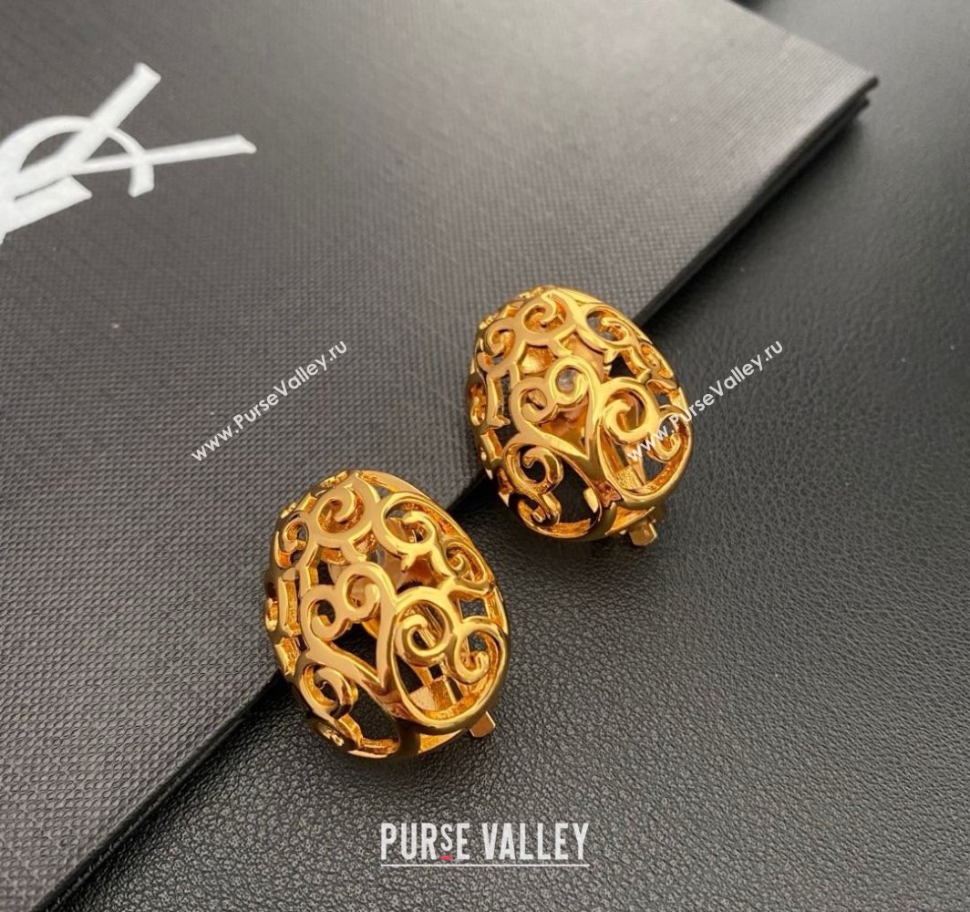Saint Laurent Clip-on Earrings S042110 Gold 2025 (YF-25042110)