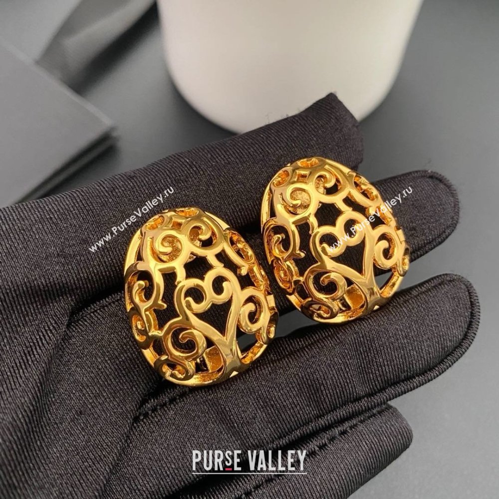 Saint Laurent Clip-on Earrings S042110 Gold 2025 (YF-25042110)