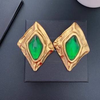 Saint Laurent Clip-on Earrings S042111 Green 2025 (YF-25042111)