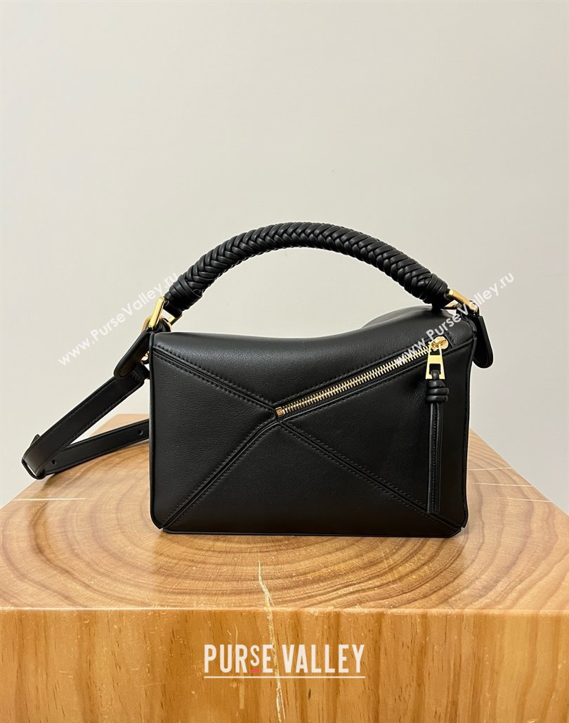 Loewe Small Puzzle Bag in Calfskin 9064 Black 2025 Top (KK-25042402)